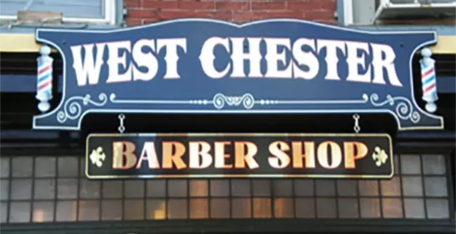 West Chester barber Shop exterior sign